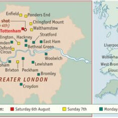 Cartes émeutes The Economist, août 2011
